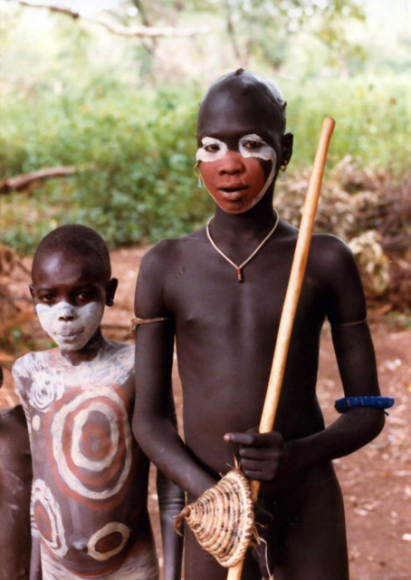 Boys at a duelling match